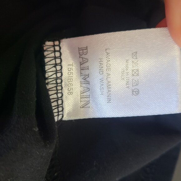 Balmain Women’s T-Shirt Black Top Size XS - Picture 4 of 9